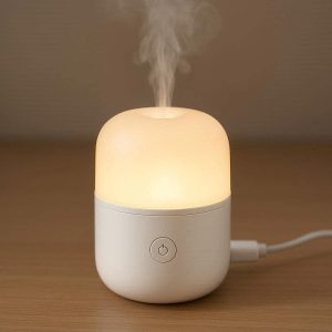 Portable USB Essential Oil Diffuser Lamp Mini Desktop Aromatherapy Mist Maker with Night Light for Car Office Travel Compact Size White